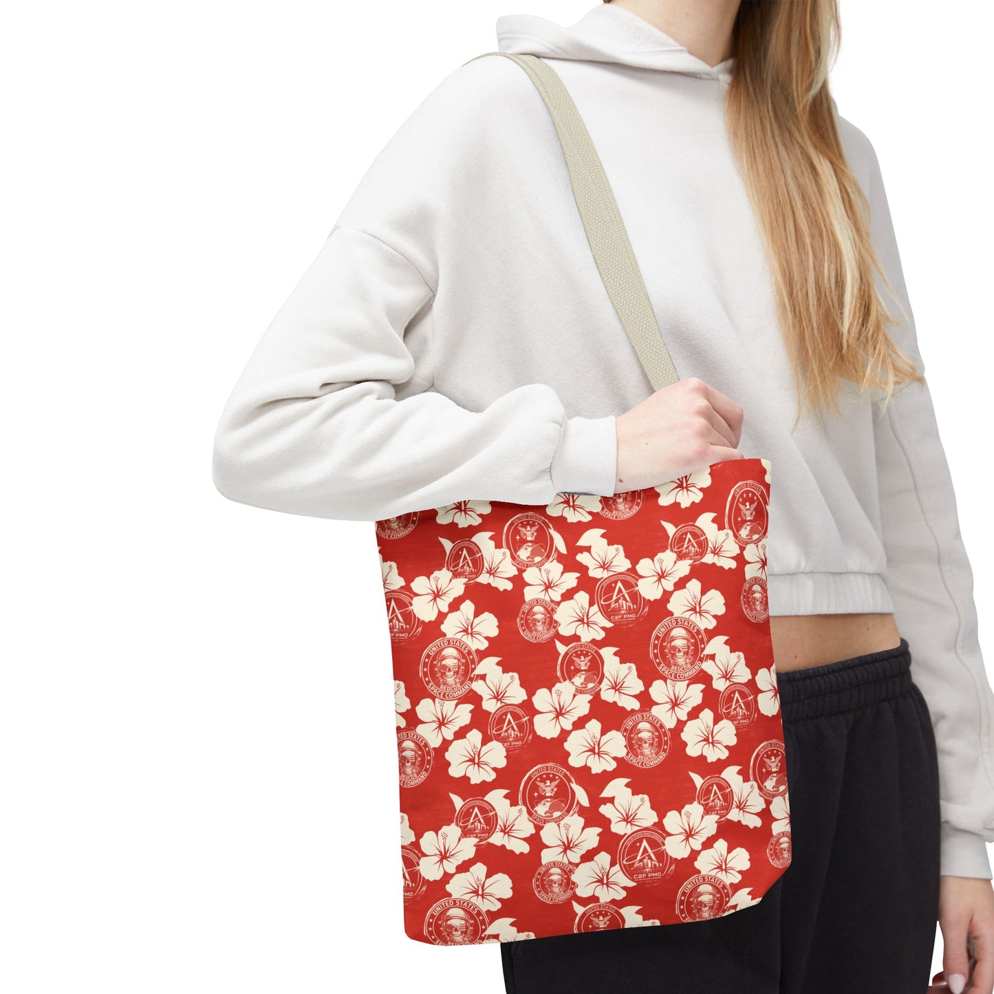 Space Command Red Aloha Print Tote Bag