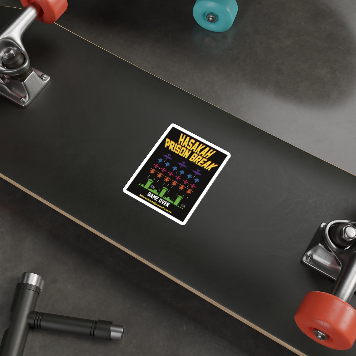 4” Die-Cut Sticker — "Hasakah Prison Break" Retro Arcade Game Design