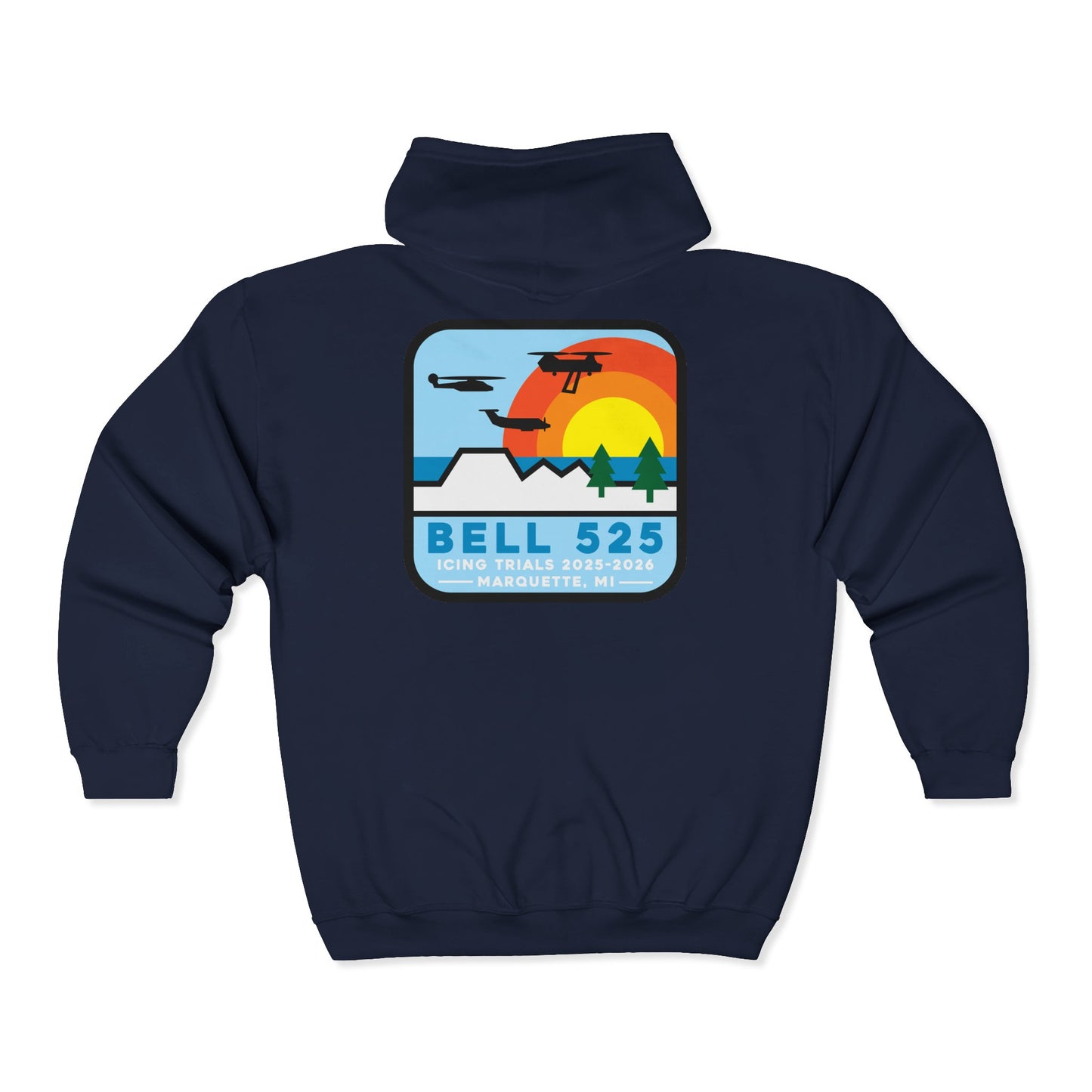Bell 525 Icing Trials Full Zip Hoodie 50/50 Cotton-Poly