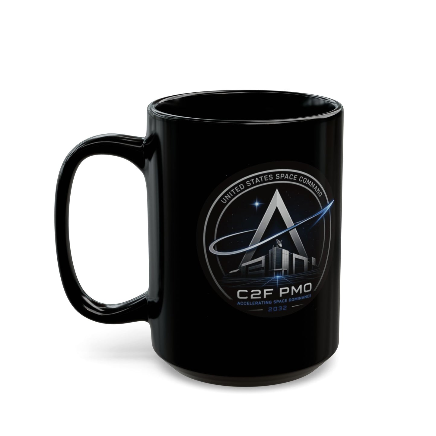 U.S. Space Command C2F PMO Logo Black Mug – 11oz/15oz