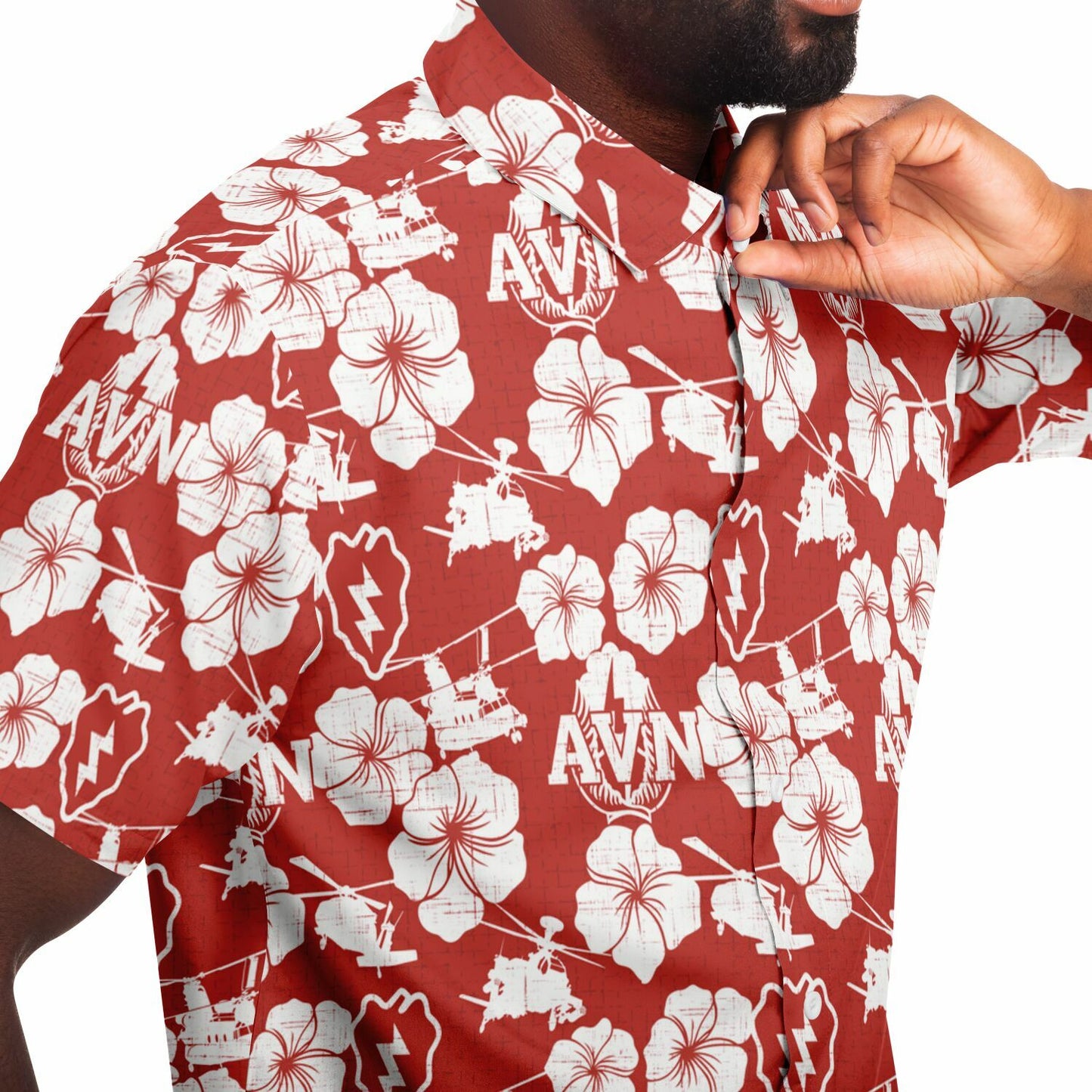 Camisa de manga corta con botones Aloha de la 25.ª Brigada de Aviación de Combate