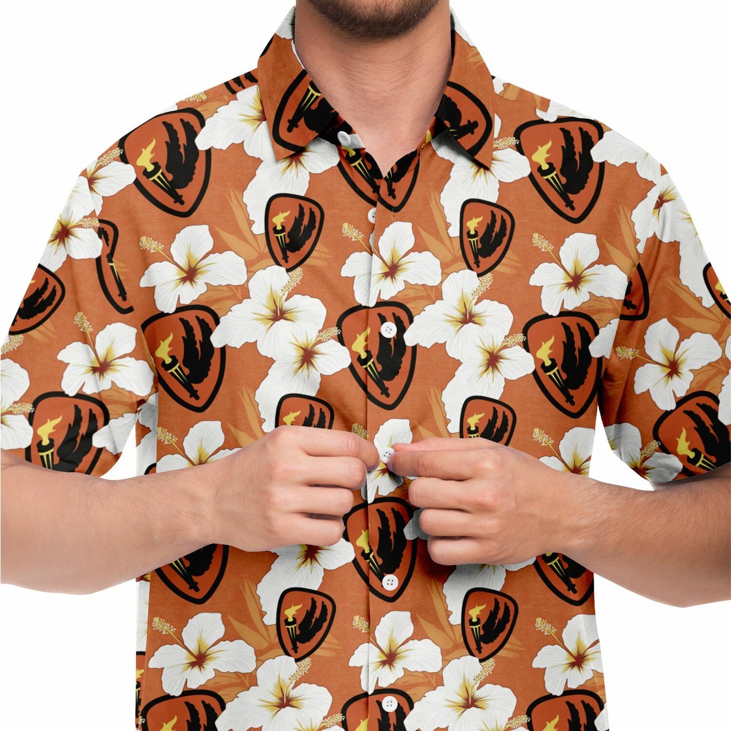 Fort Novosel Flight School Aloha Short Sleeve Button Down Shirt