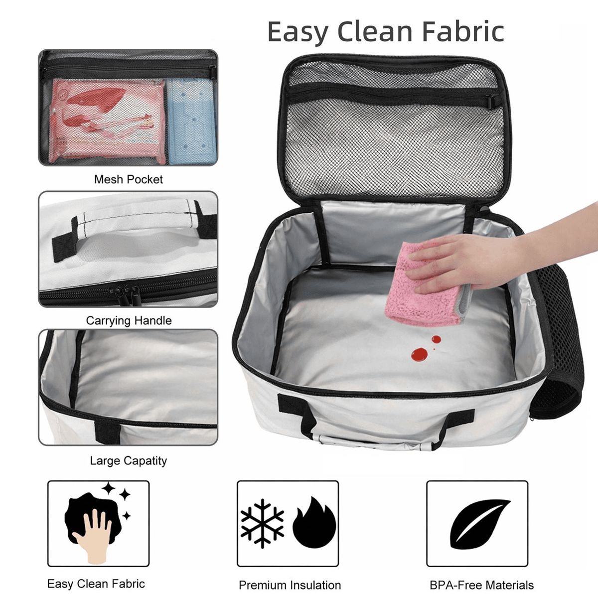 Space Postage Horizontal Insulated Lunch Tote Bag