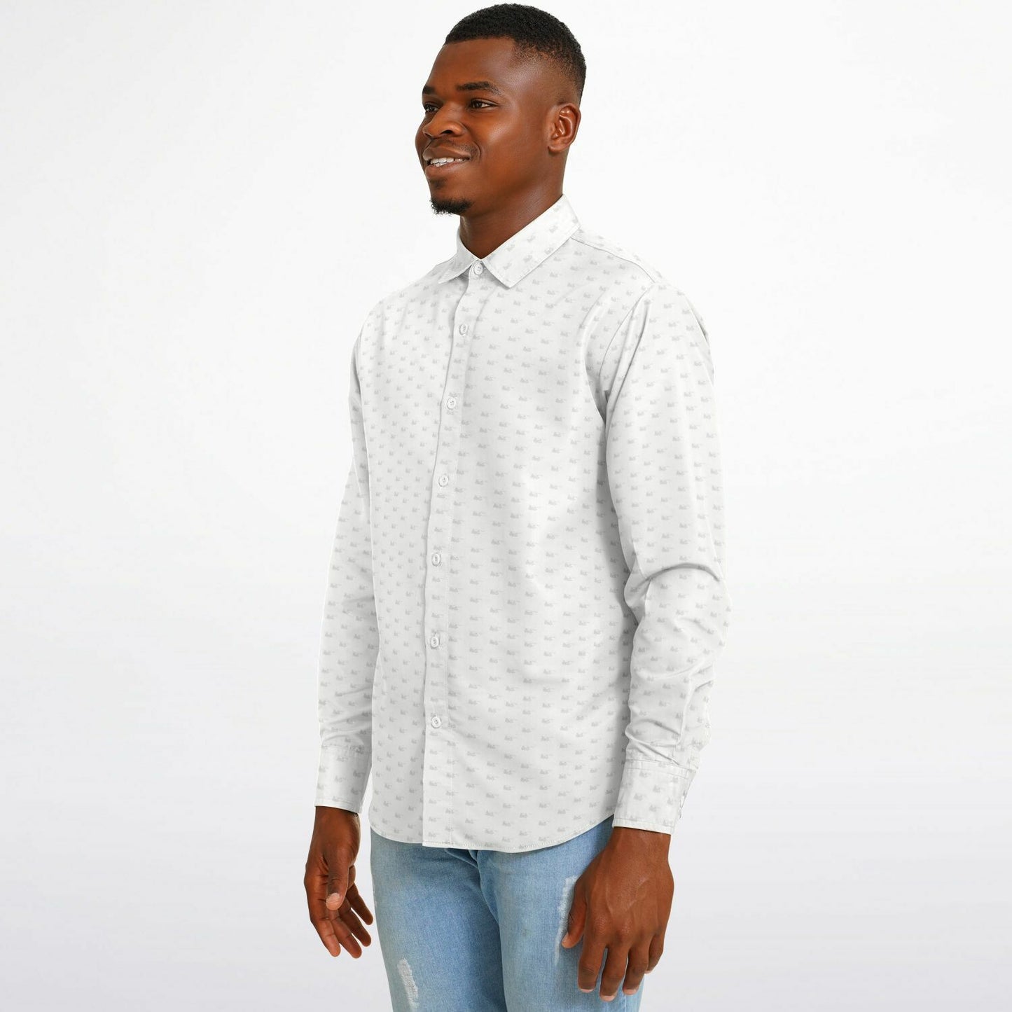 Chinook Helicopter Long Sleeve Button Down Shirt