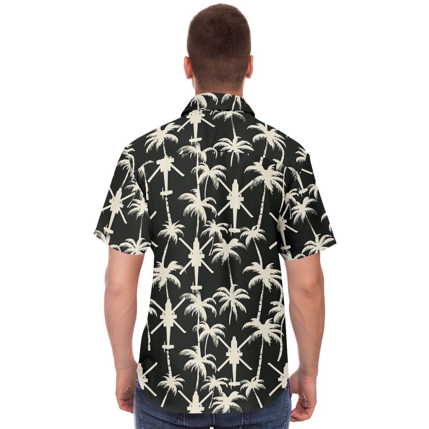 Apache Palms Aloha Hawaiian Short Sleeve Button Down Shirt