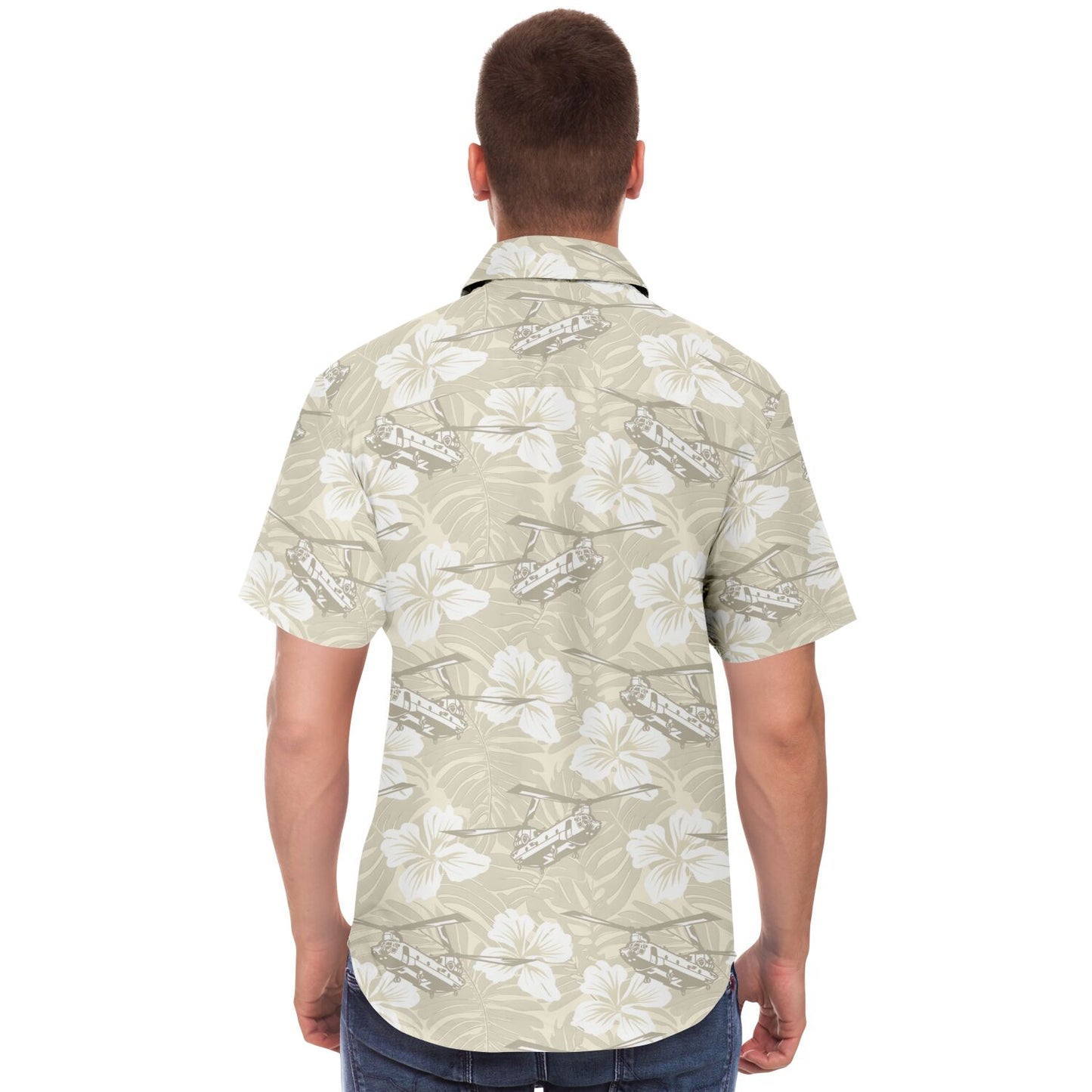 Cream Chinook Hawaiian Aloha Short Sleeve Button Down Shirt