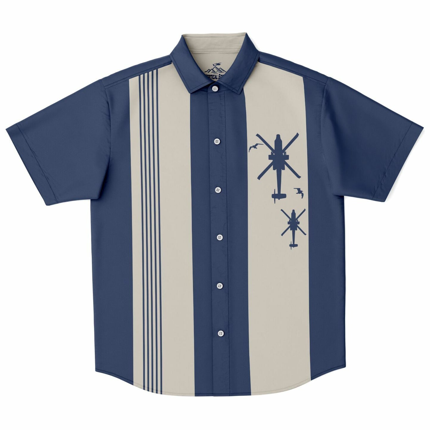 Pinstripe and Apache Killer Shot Short Sleeve Button Down Shirt