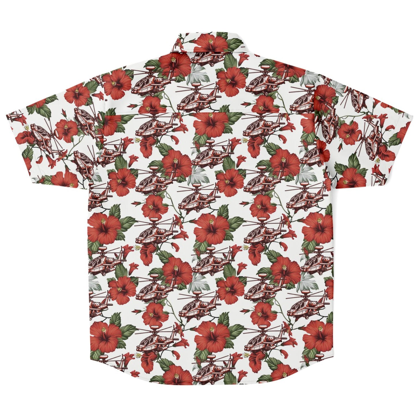 Red Apache Aloha Hawaiian Short Sleeve Button Down Shirt