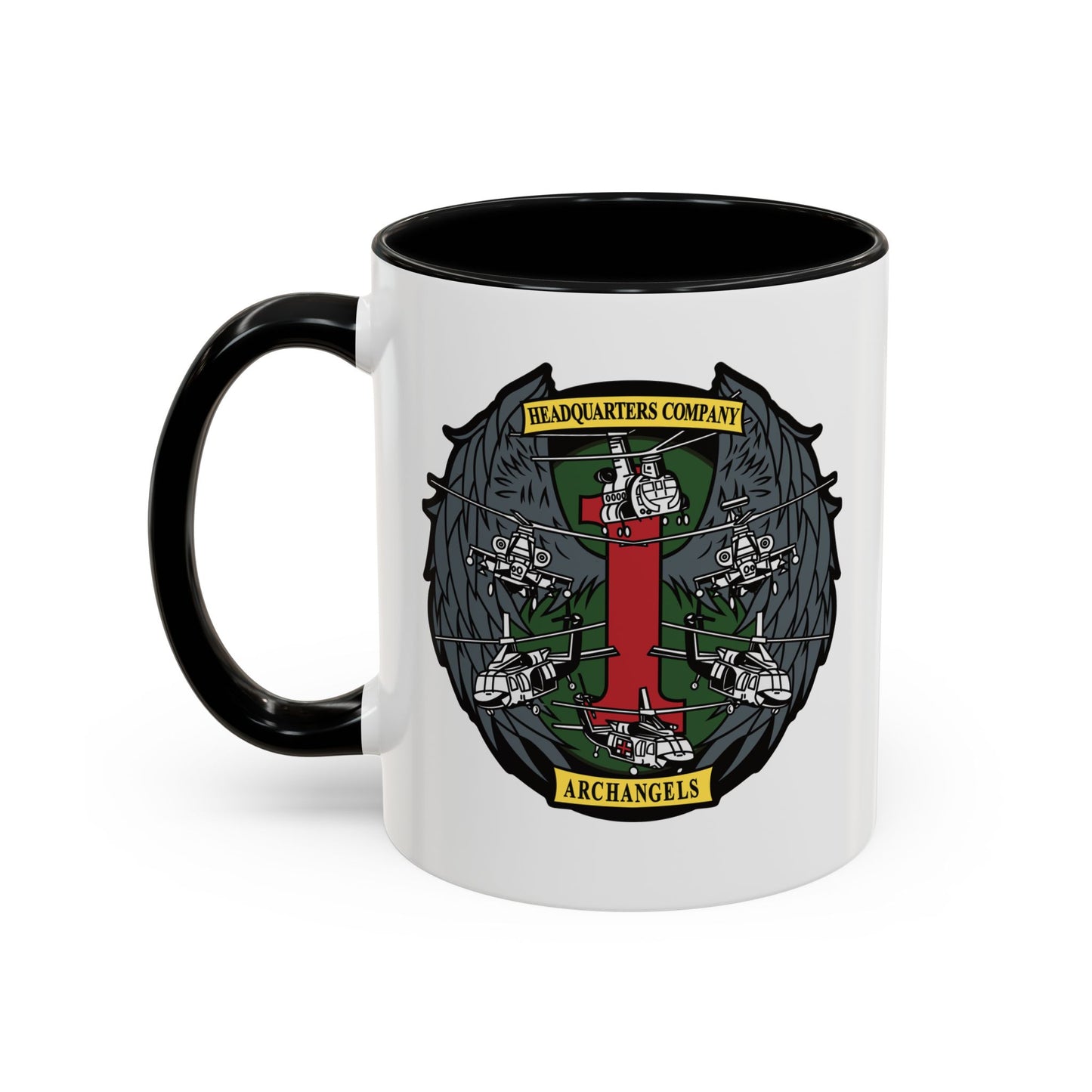 1 CAB HHC Archangels Military Emblem Accent Coffee Mug (11/15 oz)