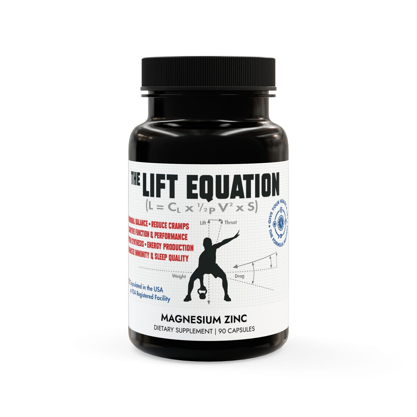 The Lift Equation Magnesium Zinc Supplement (90 Capsules)