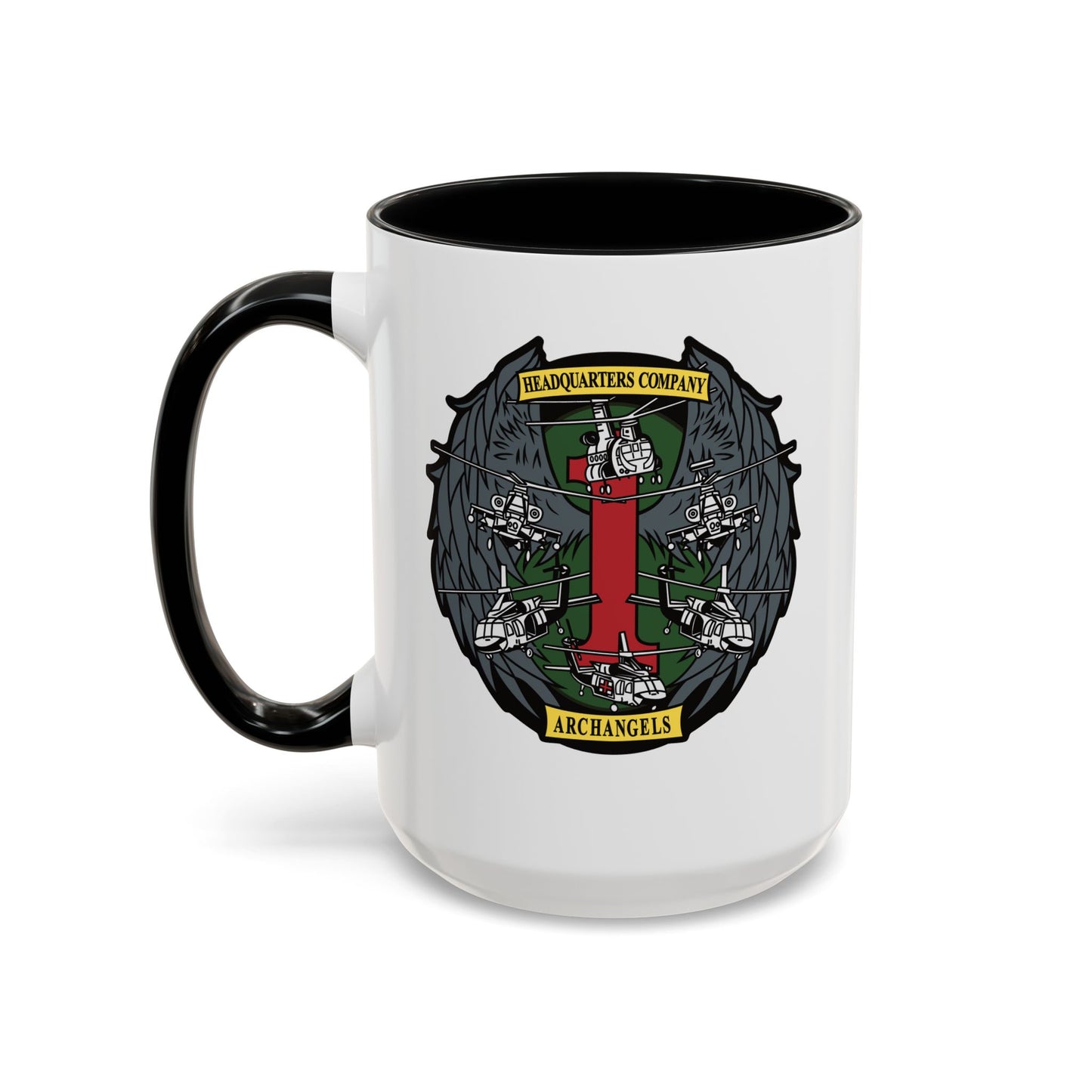 1 CAB HHC Archangels Military Emblem Accent Coffee Mug (11/15 oz)