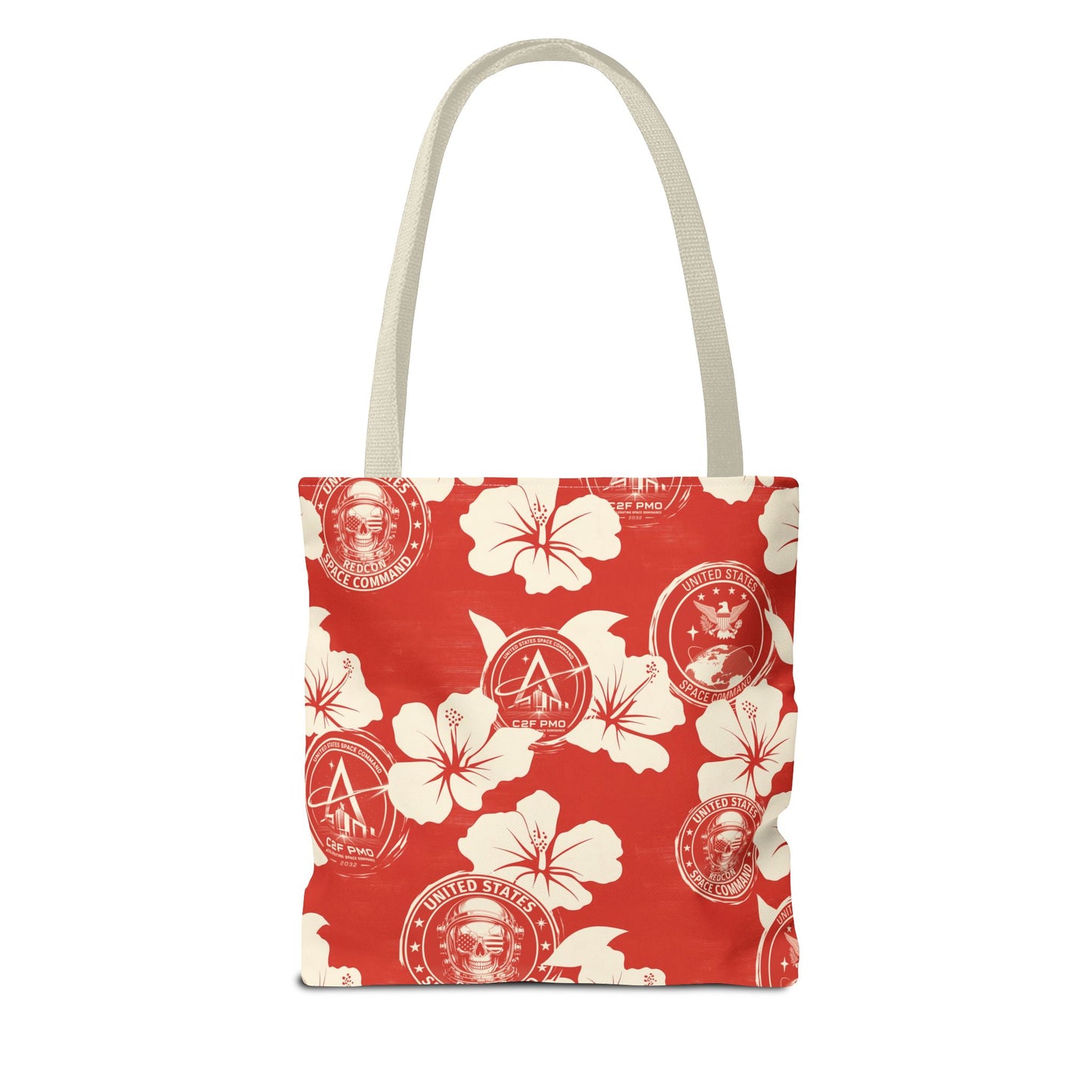 Space Command Red Aloha Print Tote Bag