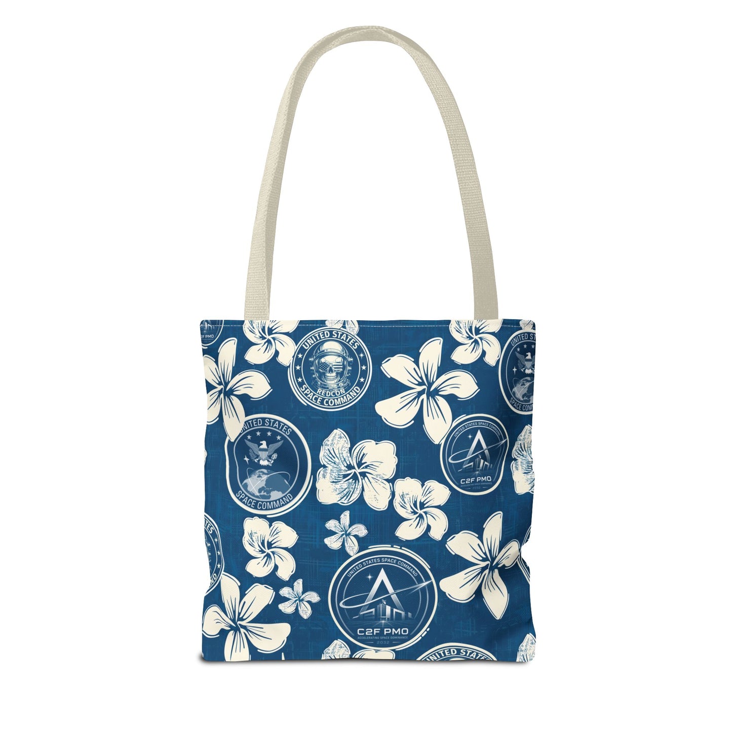 Space Command Blue Aloha Print Tote Bag