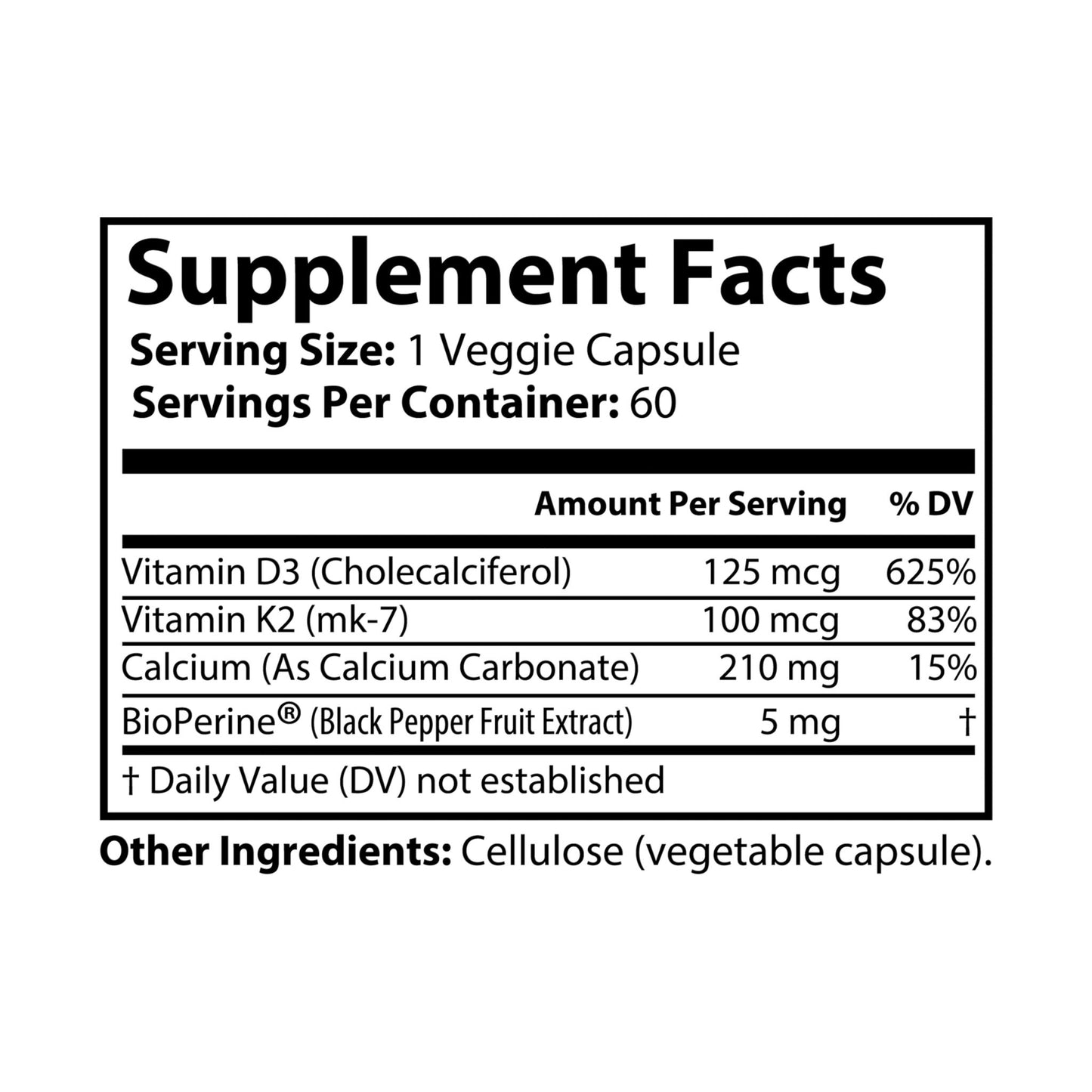 The Lift Equation Vitamin K2 + D3 Supplement (60 Capsules)