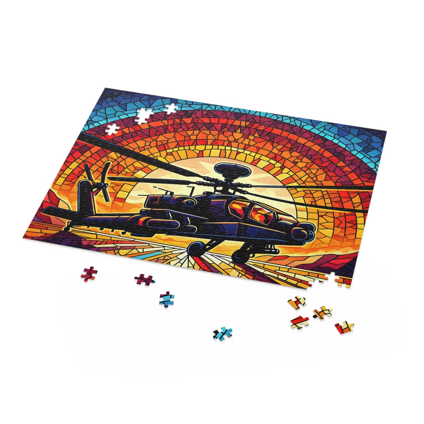 Apache Helicopter Dawn Puzzle (120, 252, 500-Piece)