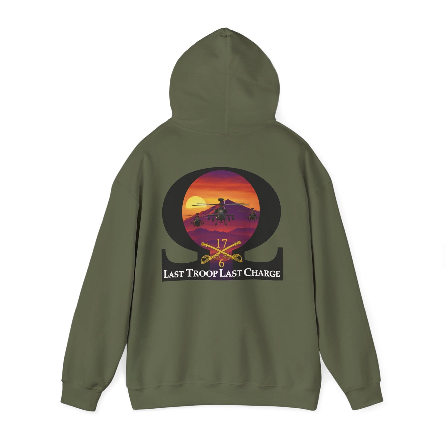 LAST TROOP - LAST CHARGE Sunset 6-17 AIR CAV C Troop Unisex Heavy Blend Hooded Sweatshirt