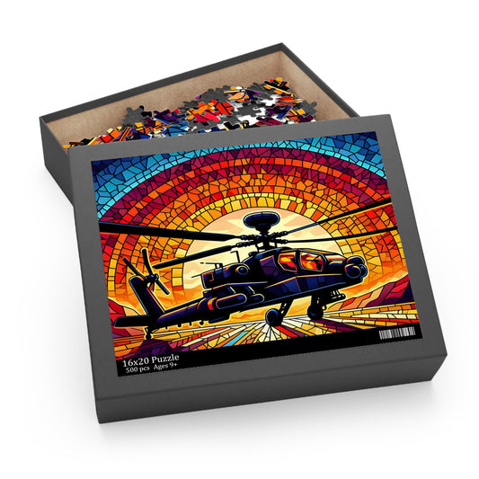 Apache Helicopter Dawn Puzzle (120, 252, 500-Piece)