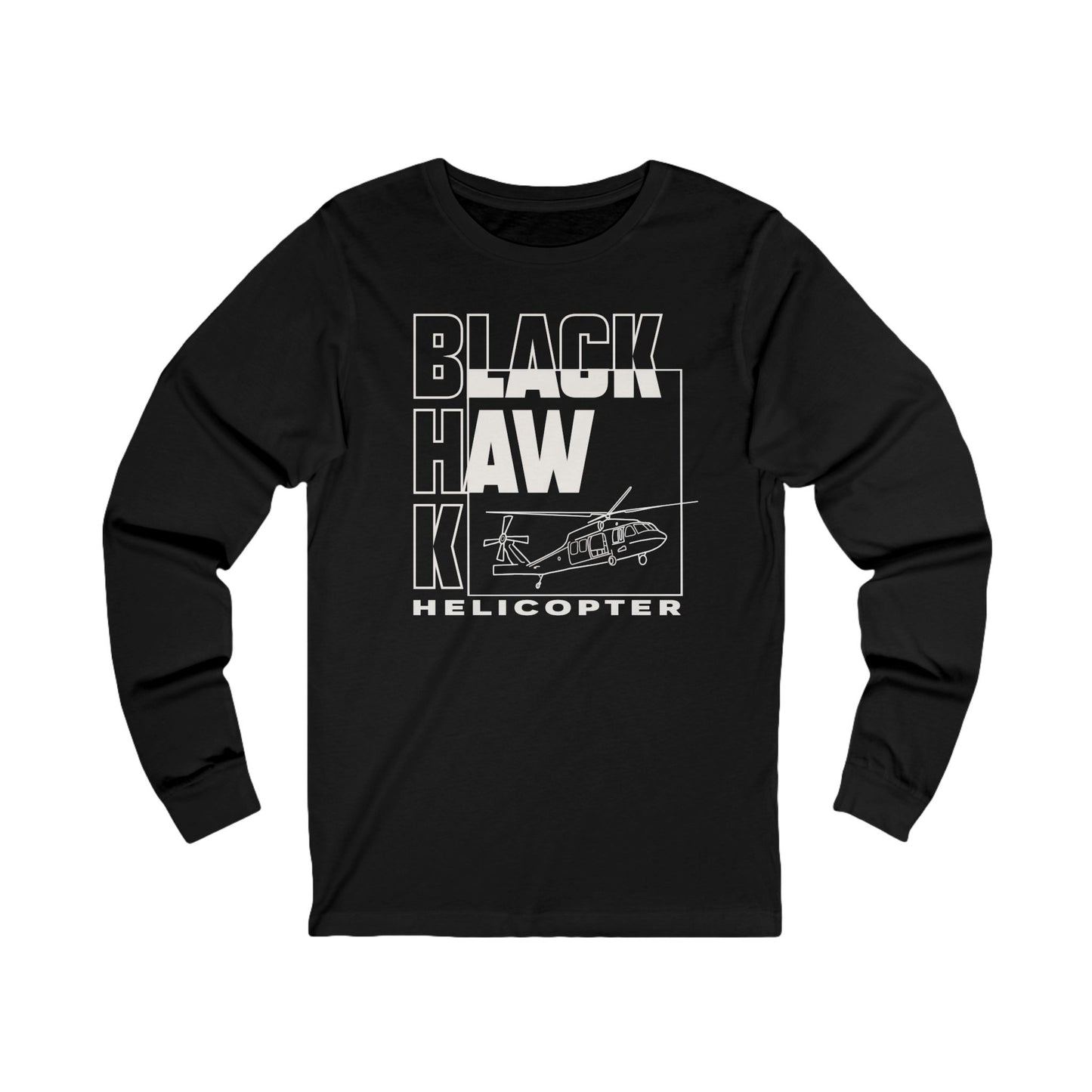 Blackhawk Helicopter Block Art Jersey Long Sleeve Tee