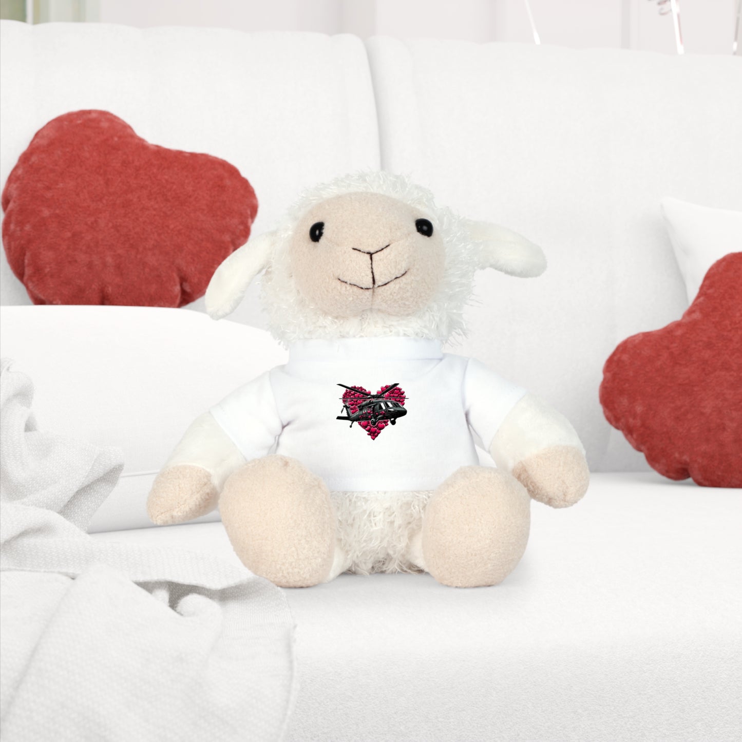 Medium Plushie Toy with Blackhawk Valentine T-Shirt