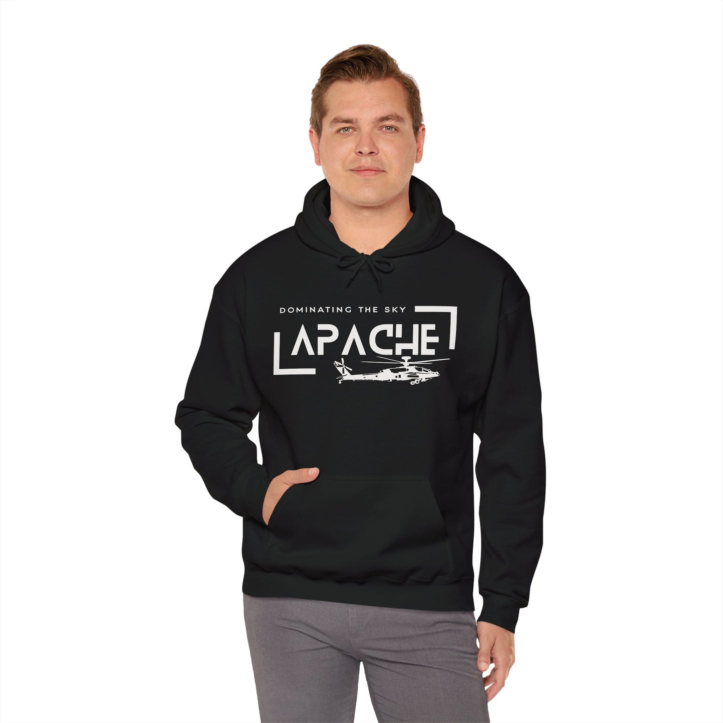 Apache Helicopter - Dominating the Sky Unisex Heavy Blend Hooded Sweatshirt