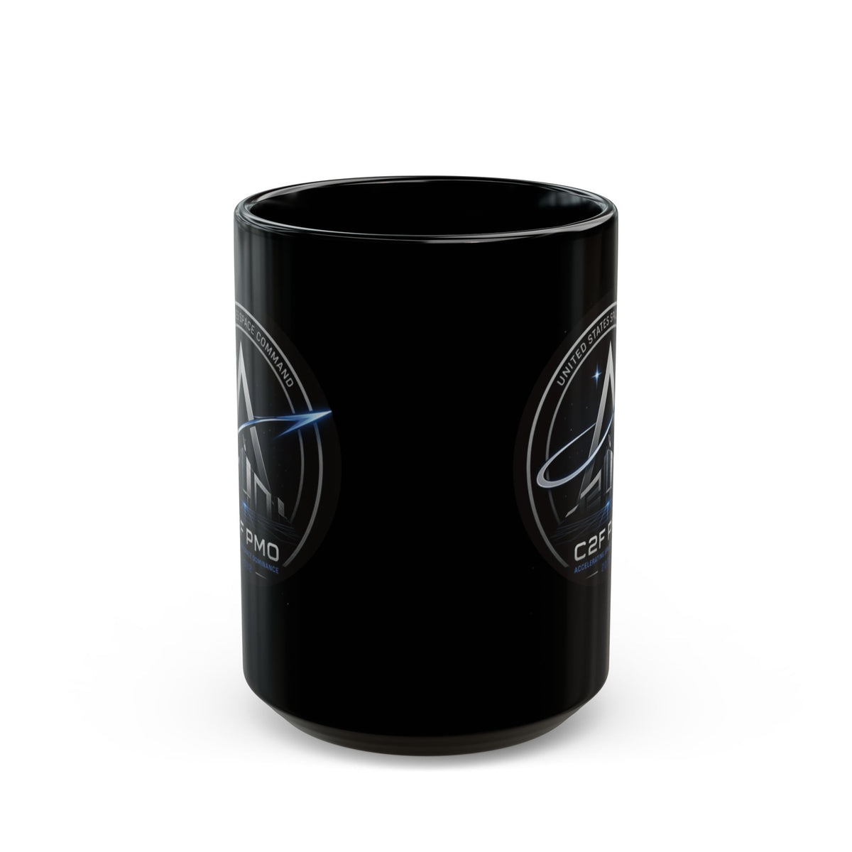 U.S. Space Command C2F PMO Logo Black Mug – 11oz/15oz