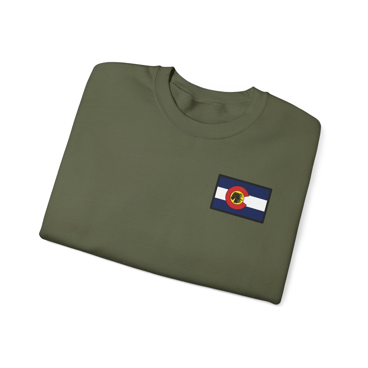 LAST TROOP - LAST CHARGE Sunset **Flag Front** 6-17 AIR CAV Charlie Troop Unisex Heavy Blend Crewneck Sweatshirt