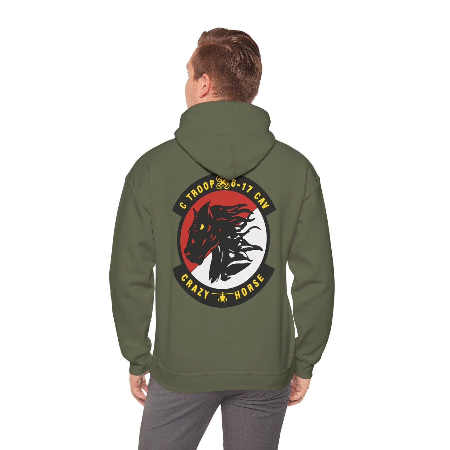 **Flag Front** Legacy 6-17 AIR CAV C Troop Unisex Heavy Blend Hooded Sweatshirt