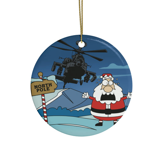 Santa’s Surprise Fly-By  Ceramic Ornaments (1pcs, 5pcs, 10pcs, 20pcs)