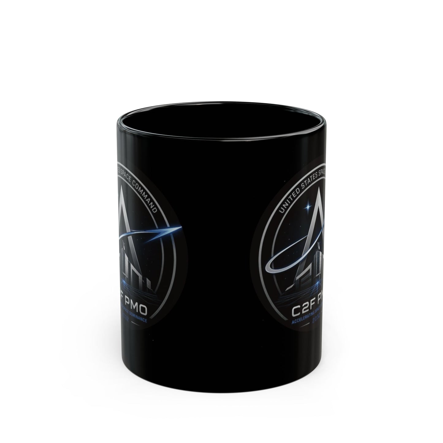 U.S. Space Command C2F PMO Logo Black Mug – 11oz/15oz