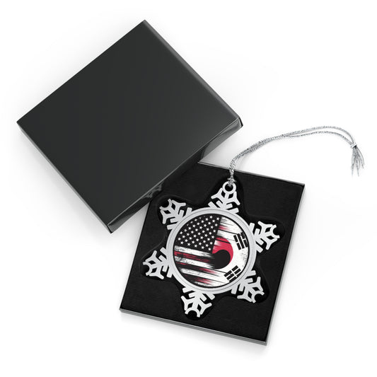 USA-ROK Alliance Pewter Snowflake Ornament with Gift Box