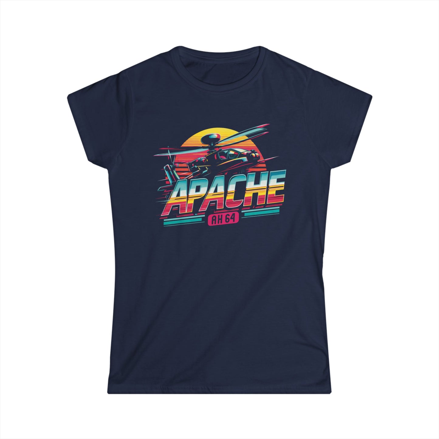 AH 64 Apache Helicopter Women's Softstyle Tee