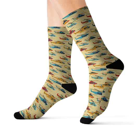 Helicopter Sublimated Socks Yellow