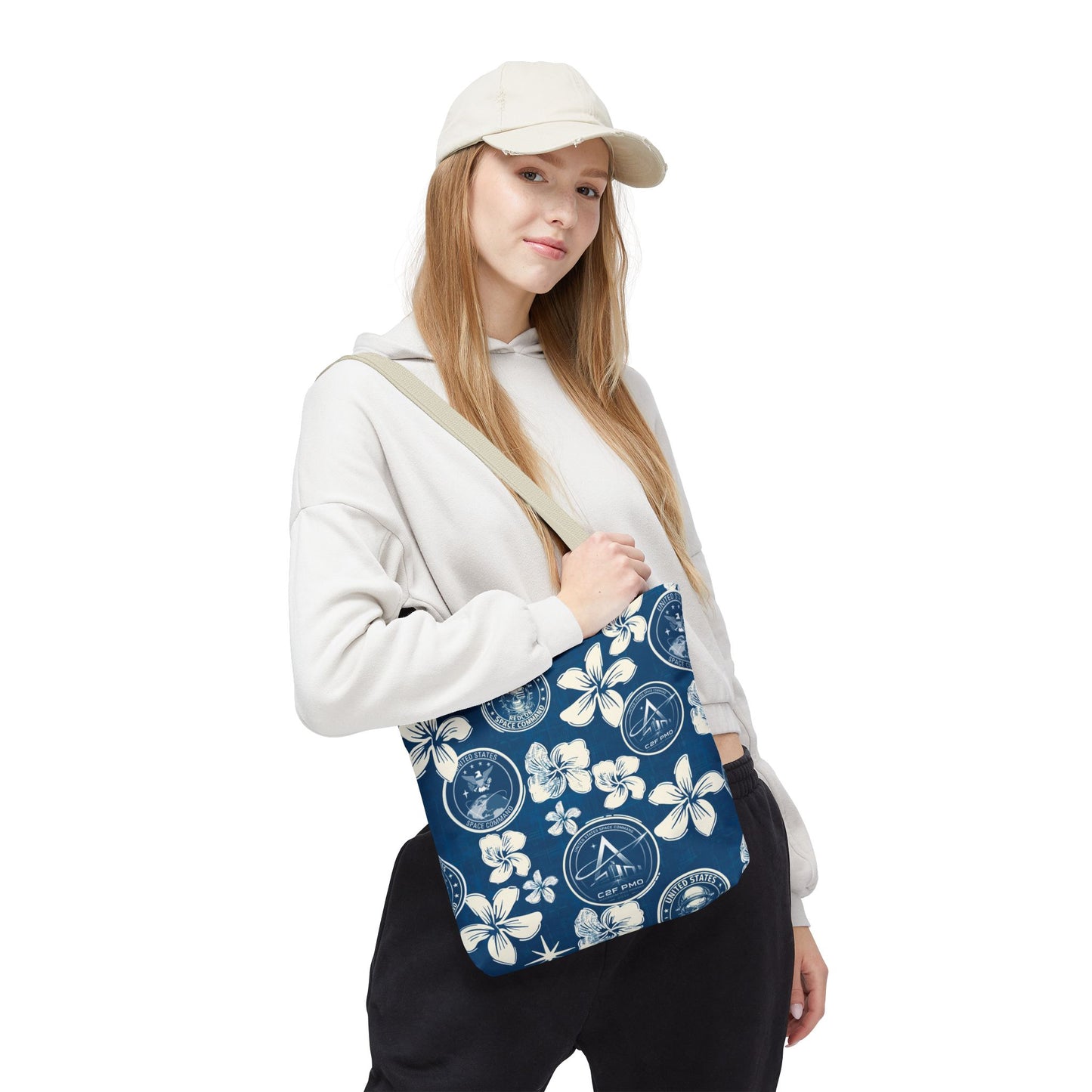 Space Command Blue Aloha Print Tote Bag