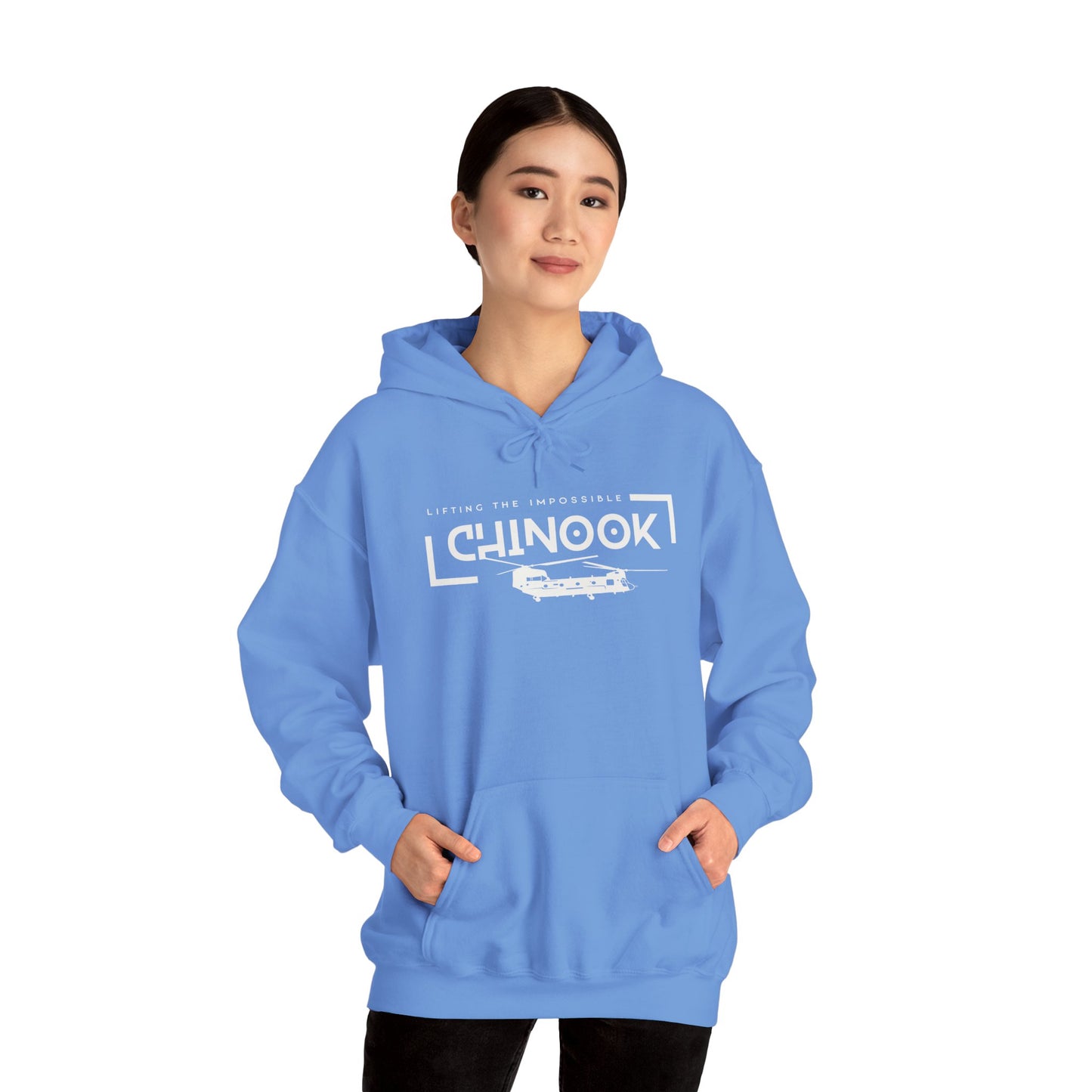 Lifting the Impossible Chinook Helicopter Unisex Heavy Blend Hooded Sweatshirt