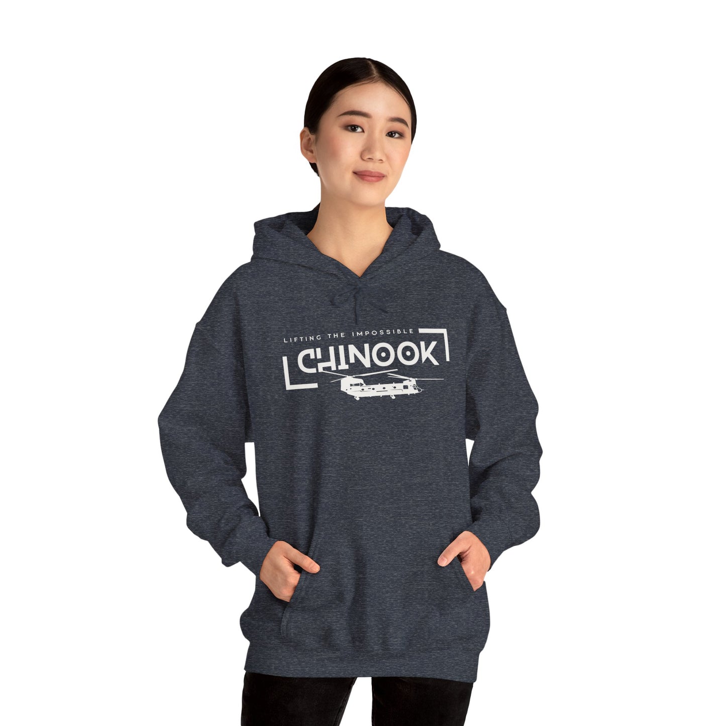 Lifting the Impossible Chinook Helicopter Unisex Heavy Blend Hooded Sweatshirt