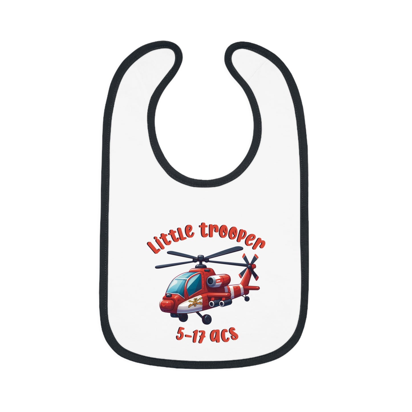 5-17 little trooper Baby Contrast Trim Jersey Bib