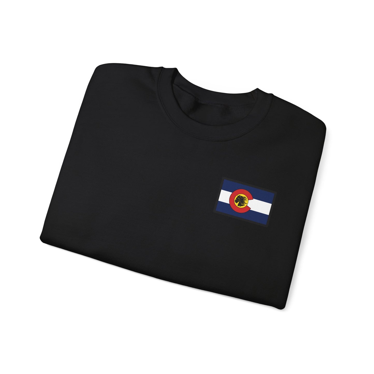 LAST TROOP - LAST CHARGE Sunset **Flag Front** 6-17 AIR CAV Charlie Troop Unisex Heavy Blend Crewneck Sweatshirt