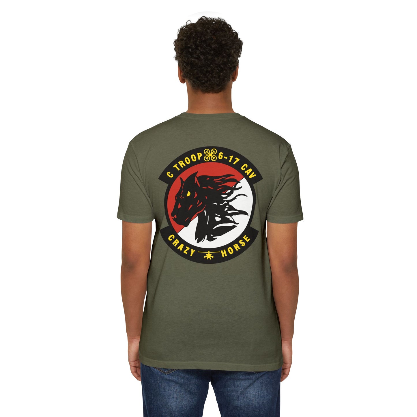 **Flag Front** Legacy 6-17 AIR CAV C Troop 60% Cotton 40% Polyester PT CVC Jersey T-Shirt