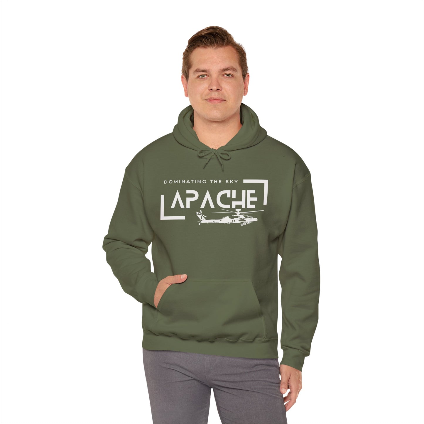 Apache Helicopter - Dominating the Sky Unisex Heavy Blend Hooded Sweatshirt