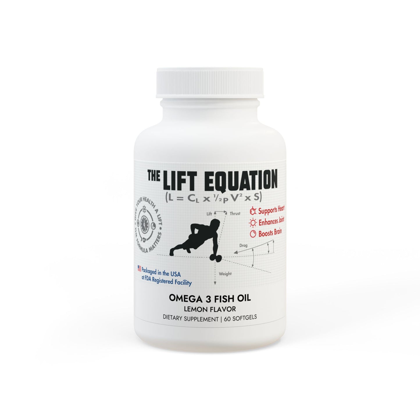 The Lift Equation Omega 3 Fish Oil Supplement (60 Softgels)