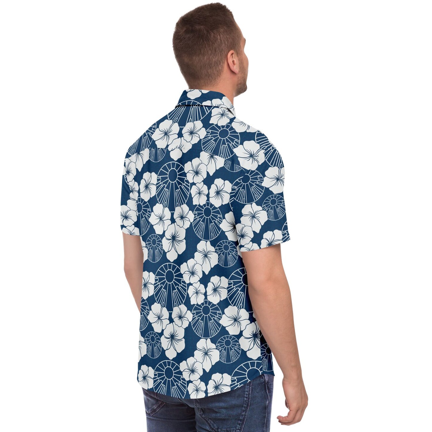 Navy 2025 FSY Aloha Short Sleeve Button Down Shirt