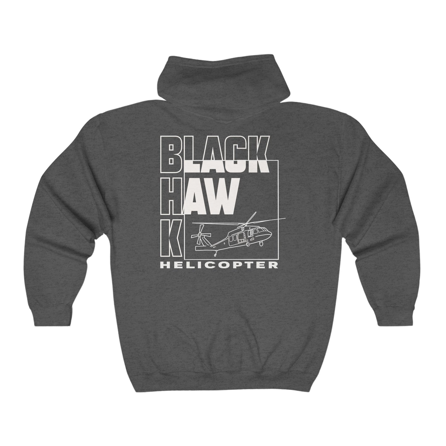 Blackhawk Helicopter Block Art Unisex Heavy Blend™ Full Zip Hooded Sweatshirt