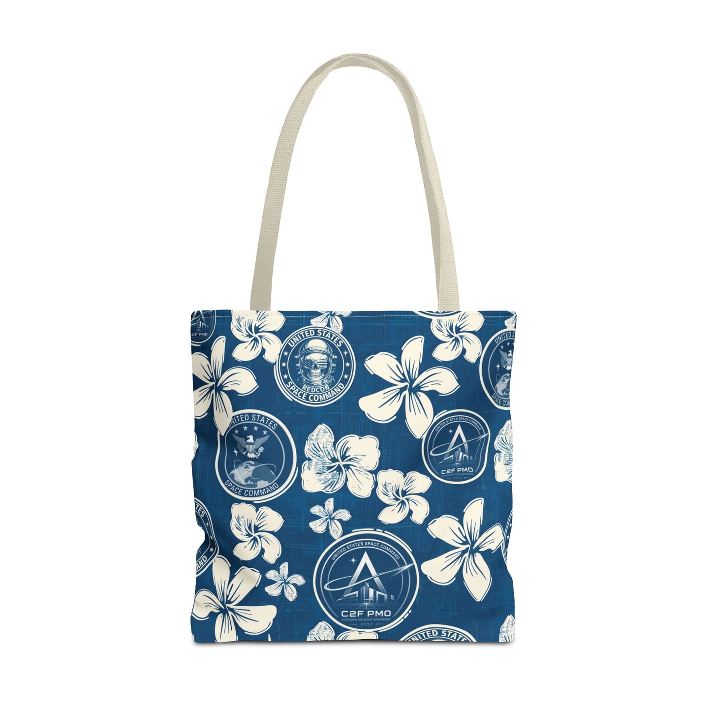 Space Command Blue Aloha Print Tote Bag