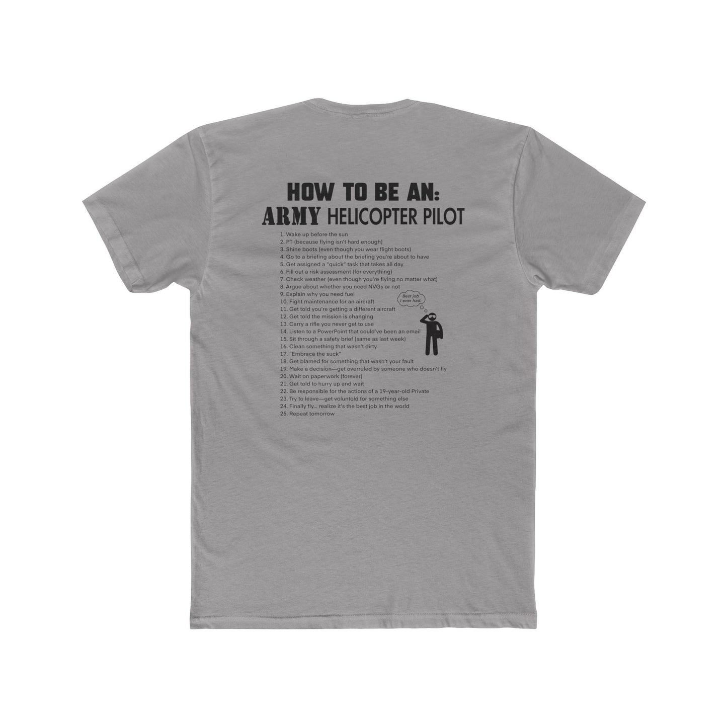 HOW TO BE A: Helicopter Pilot 100% Cotton Crew Tee