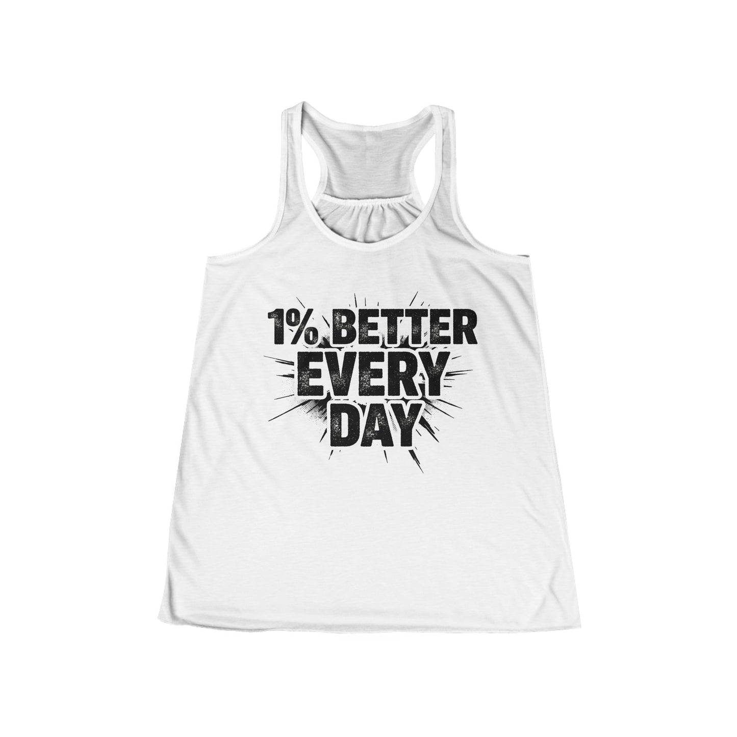 Racerback Tank Top — "1% Better Every Day" Motivational Fitness Tank