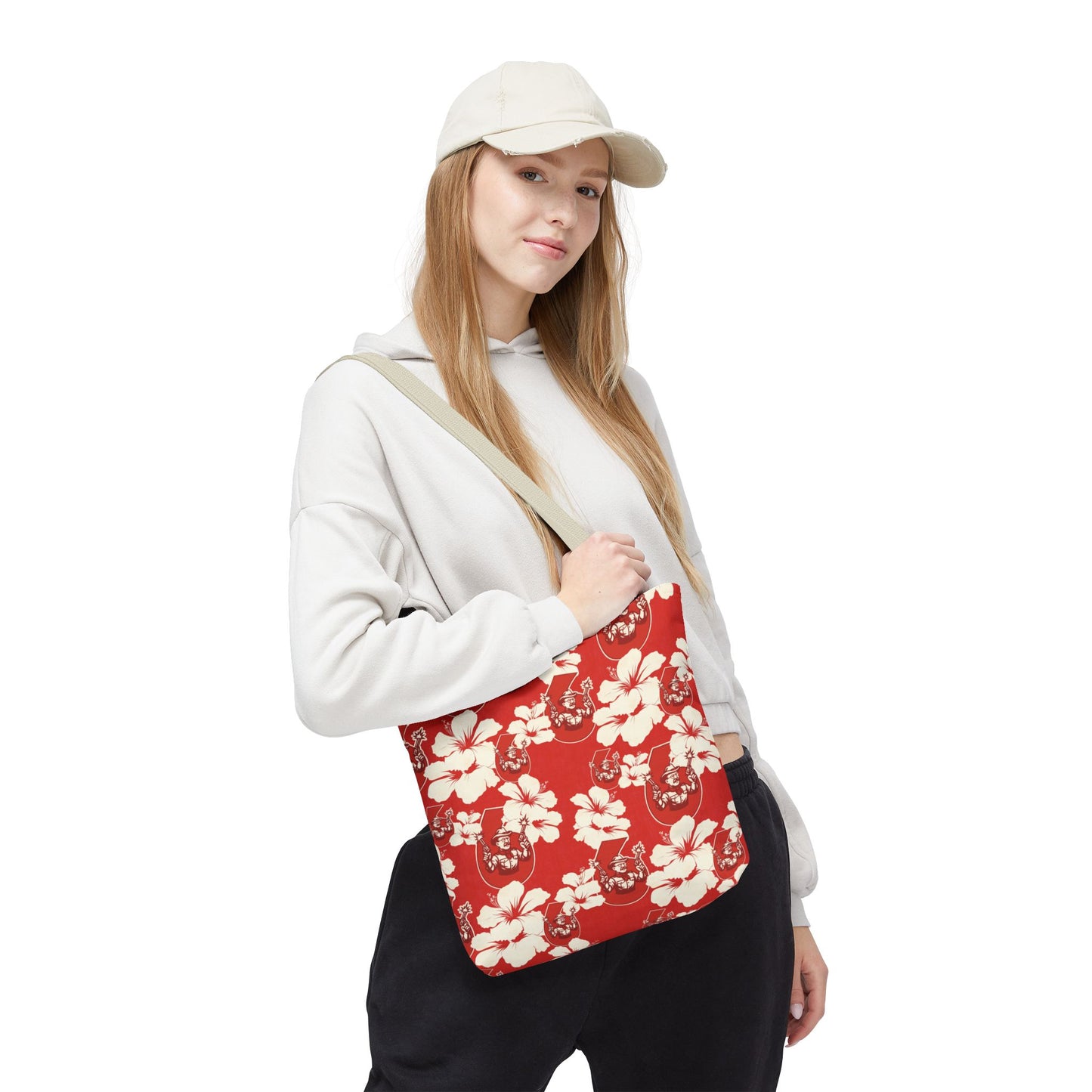 Teddy Roosevelt Red Aloha Print Tote Bag