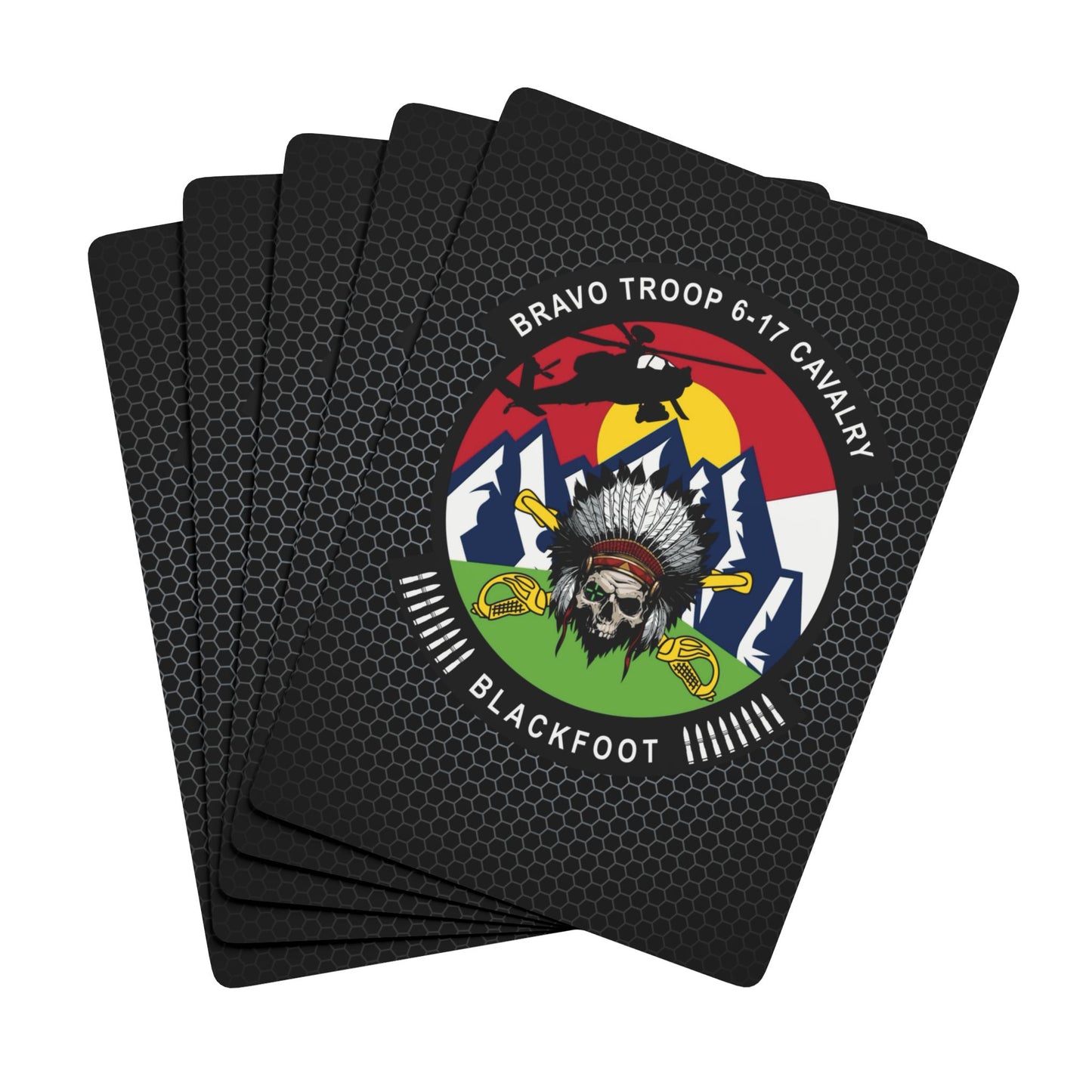 6-17 AIR CAV B Troop Custom Poker Playing Cards - Blackfoot