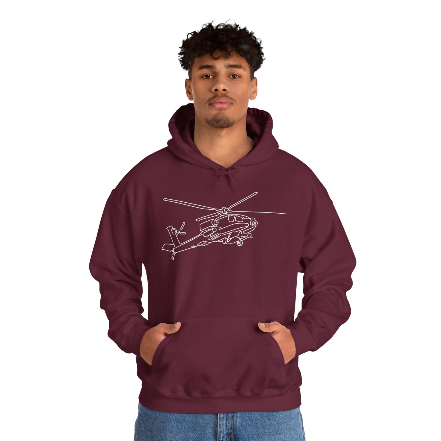 Apache Line Art Heavy Blend Hooded Sweatshirt