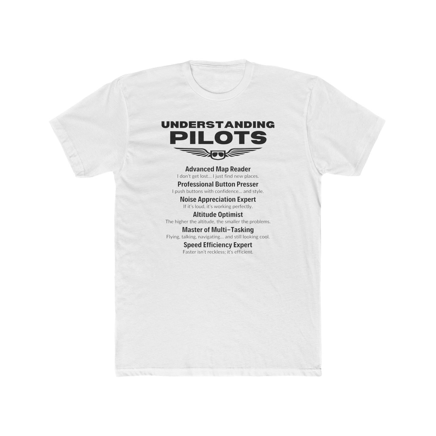 Understanding Pilots 100% Cotton Crew Tee - Perfect Gift for Aviation Enthusiasts