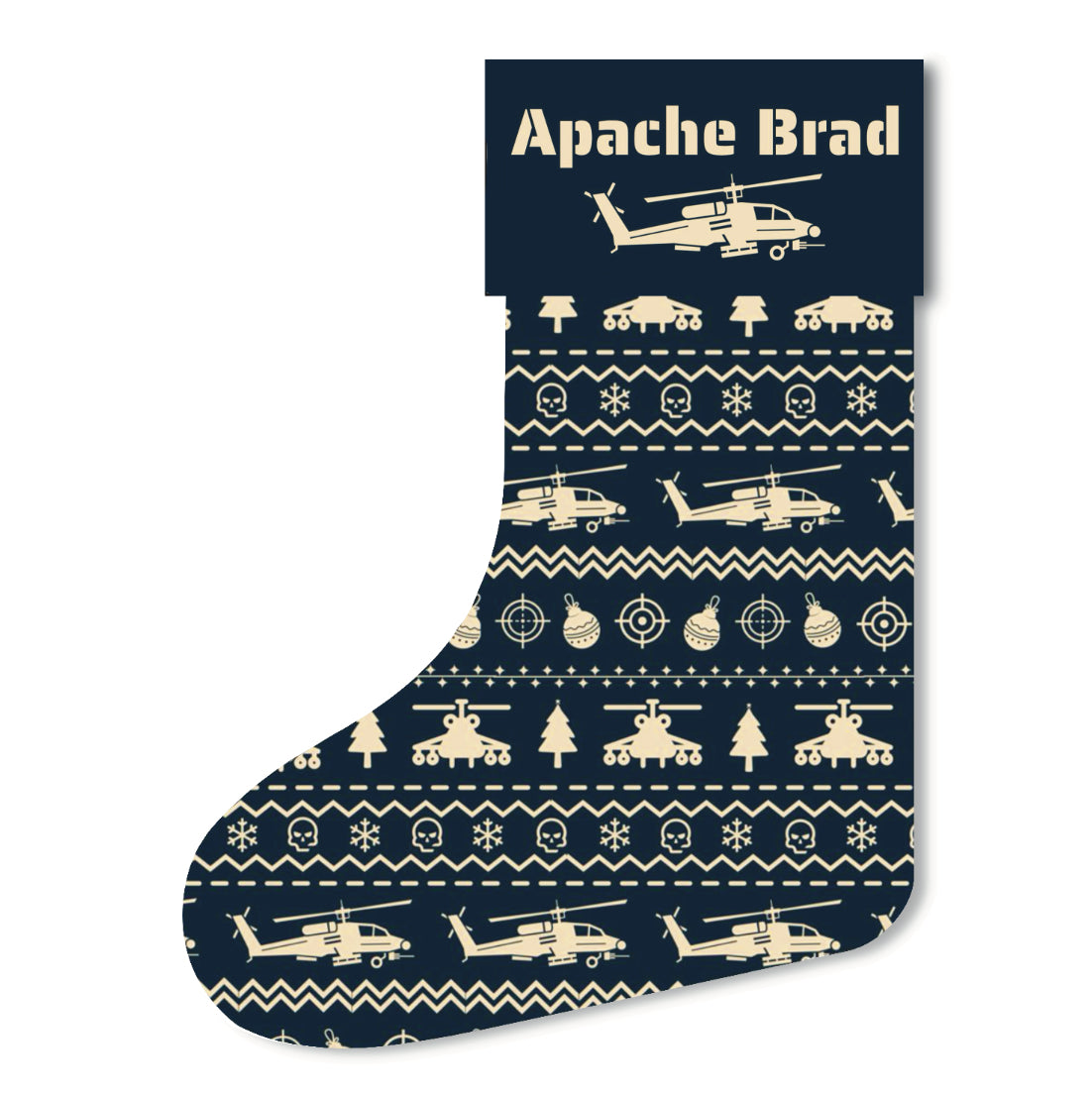 Customizable Apache Assault Helicopter Christmas Stocking (Linen)